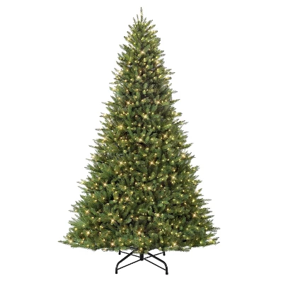 9ft Pre-lit Artificial Christmas Tree Full Forest Fir - Puleo: Hinged, Incandescent Lights, Easy Setup 3 9ft Pre-lit Artificial Christmas Tree Full Forest Fir - Puleo: Hinged, Incandescent Lights, Easy Setup - Image 3