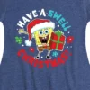Girls' - SpongeBob SquarePants - Have A Swell Christmas Fit & Flair Cap Sleeve Graphic Dress