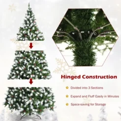 Costway 6ft7.5ft9ft Pre-lit Snowy Christmas Tree 81813982058 Tips W/ Pine Cones & Red Berries 19 Costway 6ft7.5ft9ft Pre-lit Snowy Christmas Tree 81813982058 Tips W/ Pine Cones & Red Berries -Northlight Sale Store GUEST 4b7a7447 a215 4b2a baca d51c3cf1f6f9
