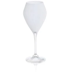 Classic Touch Set Of 6 White V-Shaped Wine Glasses With Clear Stem