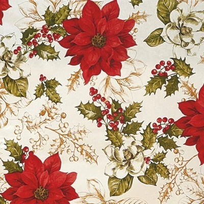 Elrene Poinsettia Grace Vinyl Indoor/Outdoor Tablecloth - Elrene Home Fashions 3 Elrene Poinsettia Grace Vinyl Indoor/Outdoor Tablecloth - Elrene Home Fashions - Image 3