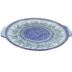 Blue Rose Polish Pottery 151 Ceramika Artystyczna Round Serving Tray With Handles 9 Blue Rose Polish Pottery 151 Ceramika Artystyczna Round Serving Tray With Handles -Northlight Sale Store GUEST 4ecd2fa1 8a0c 460d 84ca 5341aa53856c