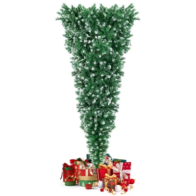 Costway 7.5FT Pre-Lit Snowy Upside Down Christmas Tree 1100 Tips W/ 400 Lights & 8 Modes 9 Costway 7.5FT Pre-Lit Snowy Upside Down Christmas Tree 1100 Tips W/ 400 Lights & 8 Modes - Image 9