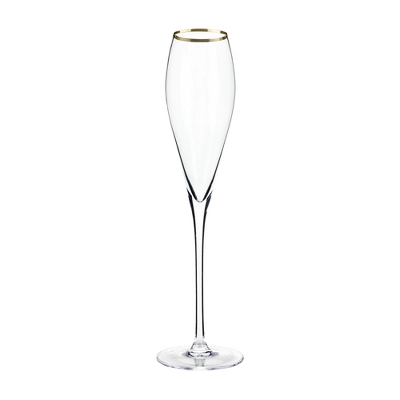 Viski Gold-Rimmed Crystal Champagne Flutes Set Of 2 - Premium Crystal Clear Glass, Modern Stemmed, Champagne Glass Gift Set - 8oz 5 Viski Gold-Rimmed Crystal Champagne Flutes Set Of 2 - Premium Crystal Clear Glass, Modern Stemmed, Champagne Glass Gift Set - 8oz - Image 5