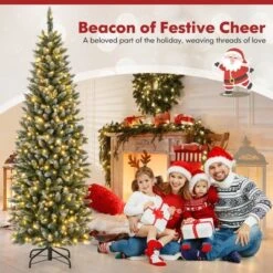 Costway 6FT/9FT Pre-Lit Christmas Tree Hinged Slim Pencil Xmas With 250/500 LED Lights 13 Costway 6FT/9FT Pre-Lit Christmas Tree Hinged Slim Pencil Xmas With 250/500 LED Lights -Northlight Sale Store GUEST 50ca5cdf 1a00 45cb 91ff 90c5b85f2d14