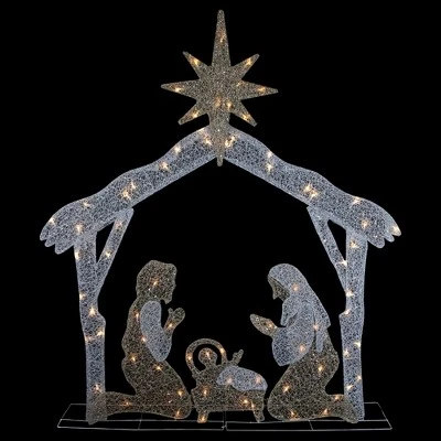 Northlight LED Lighted Holy Family Nativity Scene Outdoor Christmas Decoration - 44" - Warm White 2 Northlight LED Lighted Holy Family Nativity Scene Outdoor Christmas Decoration - 44" - Warm White - Image 2
