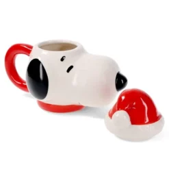 ICUP, Inc. Peanuts Santa Snoopy 14.5oz Molded Mug With Lid