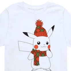 POKEMON Boys' - PokĂŠmon - Pikachu Snowy Christmas Outfit Short Sleeve Graphic T-Shirt