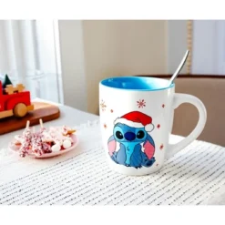 Silver Buffalo Disney Lilo & Stitch Santa Hat Jumbo Curved Ceramic Latte Mug | Holds 25 Ounces -Northlight Sale Store GUEST 52a5edae ff27 46da 98ae d5328a9be93e