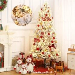 Artificial Christmas Tree With White Lights & Foldabe Metal Stand, Flocked Christmas Pine Trees For Home, Holiday Decoration 12 Artificial Christmas Tree With White Lights & Foldabe Metal Stand, Flocked Christmas Pine Trees For Home, Holiday Decoration -Northlight Sale Store GUEST 5402b93e 60d3 4e22 a9ce 02f970608522