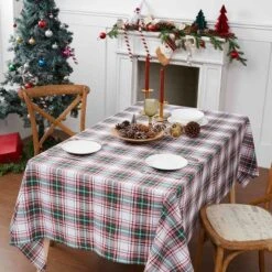 Avanti Linens Holiday Plaid 60" X 84" Tablecloth