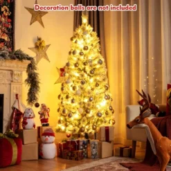 Northlight Sale Store 25 Costway 6FT Pre-Lit Hinged Christmas Tree Snow Flocked W/9 Modes Remote Control Lights