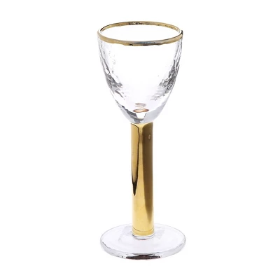 Classic Touch Set Of 6 Stemmed Liquor Glasses With Gold Stem And Rim 2 Classic Touch Set Of 6 Stemmed Liquor Glasses With Gold Stem And Rim - Image 2