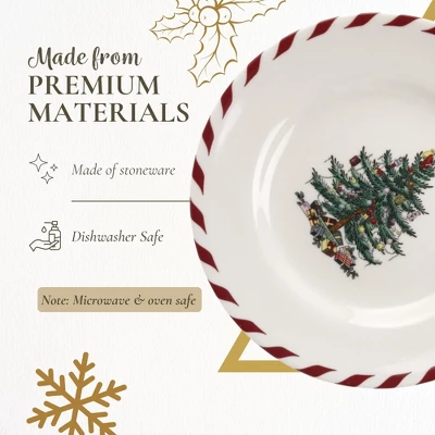 Spode Christmas Tree Peppermint Canape Plates - Set Of 4 3 Spode Christmas Tree Peppermint Canape Plates - Set Of 4 - Image 3