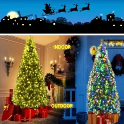 Costway 7Ft Prelit Christmas Tree, Hinged Xmas Tree With 500 Multi-Color, Warm White LED Lights, 1570 PVC Branch, 11 Lighting Modes, Metal Stand 9 Costway 7Ft Prelit Christmas Tree, Hinged Xmas Tree With 500 Multi-Color, Warm White LED Lights, 1570 PVC Branch, 11 Lighting Modes, Metal Stand -Northlight Sale Store GUEST 56efe9a7 e59c 416a 9925 069cdc24467d