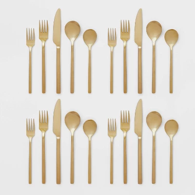 20pc Ashby Flatware Set Champagne - Threshold™: Stainless Steel Silverware, Service For 4, Dishwasher-Safe 3 20pc Ashby Flatware Set Champagne - Threshold™: Stainless Steel Silverware, Service For 4, Dishwasher-Safe - Image 3