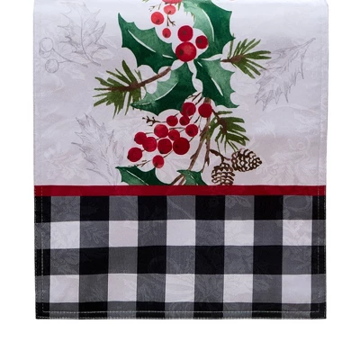Holly Farmhouse Charm Holiday Fabric Table Runner - Multicolor - 14x70 - Elrene Home Fashions 1 Holly Farmhouse Charm Holiday Fabric Table Runner - Multicolor - 14x70 - Elrene Home Fashions