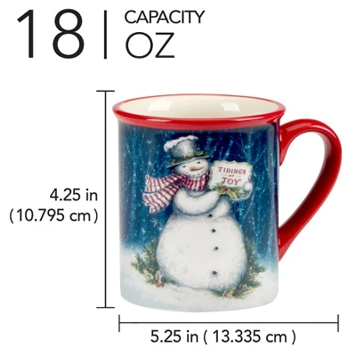 Certified International Set Of 4 20oz Snowman Greetings Mugs 2 Certified International Set Of 4 20oz Snowman Greetings Mugs - Image 2