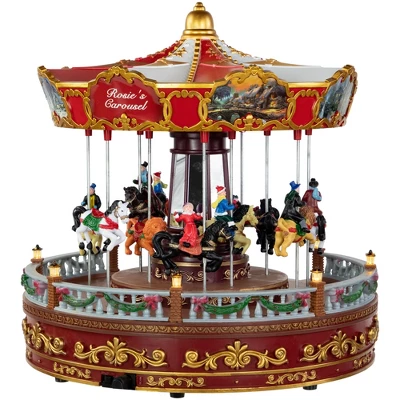 Northlight 14" LED Lighted Animated And Musical Carousel Christmas Decoration 4 Northlight 14" LED Lighted Animated And Musical Carousel Christmas Decoration - Image 4