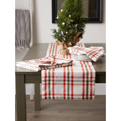 Design Imports Christmas Nutcracker Plaid Table Runner, Red/Green, 14X108" 2 Design Imports Christmas Nutcracker Plaid Table Runner, Red/Green, 14X108" - Image 2