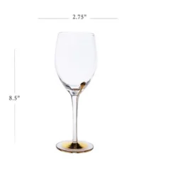 Classic Touch Set Of 6 Wine Glasses With Gold Reflection Design
