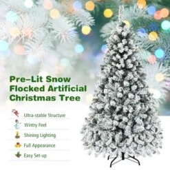 Costway 6ft/7.5ft/9ft Pre-Lit Premium Snow Flocked Hinged Artificial Christmas Tree With 250 Lights/450 Light/550 Lights 18 Costway 6ft/7.5ft/9ft Pre-Lit Premium Snow Flocked Hinged Artificial Christmas Tree With 250 Lights/450 Light/550 Lights -Northlight Sale Store GUEST 5a56f491 48aa 4749 808b d16f40d9670f