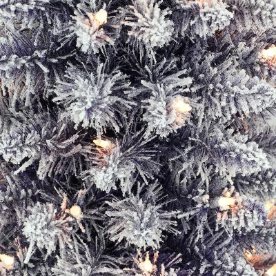 4.5ft Puleo Pre-Lit Purple Flocked Slim Artificial Christmas Tree Clear Lights: Indoor Holiday Decor With Metal Base 2 4.5ft Puleo Pre-Lit Purple Flocked Slim Artificial Christmas Tree Clear Lights: Indoor Holiday Decor With Metal Base - Image 2