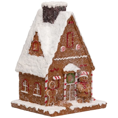 Northlight Frosted Gingerbread House With Gingerbread Man Christmas Decoration - 8.5" 2 Northlight Frosted Gingerbread House With Gingerbread Man Christmas Decoration - 8.5" - Image 2