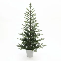 LuxenHome 5.5Ft Pre-Lit Artificial Fir Christmas Tree, Realistic Green Branches & Decorative Planter -Northlight Sale Store GUEST 5c97e90d 5a93 4721 b950 73d6873dd219