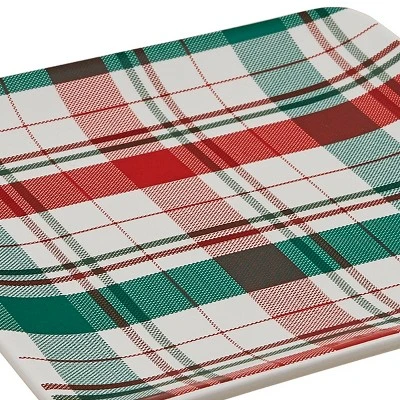 Split P Green Winter Plaid Plate Set Of 4 2 Split P Green Winter Plaid Plate Set Of 4 - Image 2