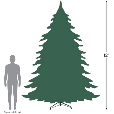 Northlight 12' Pre-Lit Heavily Flocked Pine Medium Artificial Christmas Tree - Clear Lights 2 Northlight 12' Pre-Lit Heavily Flocked Pine Medium Artificial Christmas Tree - Clear Lights - Image 2