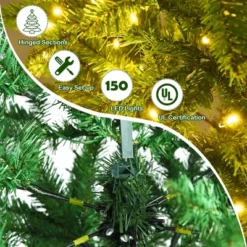 Costway 5/6/7 Ft Pre-lit Artificial Pencil Christmas Tree Hinged Fir PVC Tree With 150/250/350 LED Lights 17 Costway 5/6/7 Ft Pre-lit Artificial Pencil Christmas Tree Hinged Fir PVC Tree With 150/250/350 LED Lights -Northlight Sale Store GUEST 5db60aa0 b81f 4640 87ff 5407f0c9408e