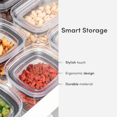 OU Airtight Food Storage Container, BPA Free Clear Plastic Food Storage Container With Leak Proof Lid, Stackable Kitchen Pantry Organizer 3 OU Airtight Food Storage Container, BPA Free Clear Plastic Food Storage Container With Leak Proof Lid, Stackable Kitchen Pantry Organizer - Image 3