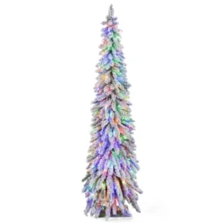 Costway 4 FT/5FT/6FT Pre-Lit Slim Christmas Tree Flocked Xmas Decoration 11 Modes 100 LED Lights -Northlight Sale Store GUEST 5ef08fe9 e066 4a11 873a 0076ea704455