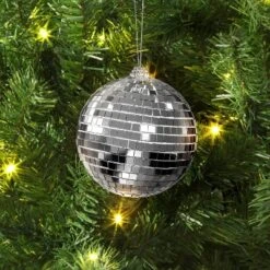 4" Christmas Disco Ball Ornament Silver - Wondershop™