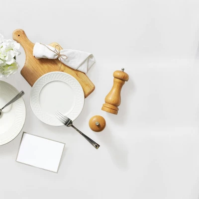 55"x55" Square Polyester Stain Resistant Solid Tablecloths Snow White - PiccoCasa 3 55"x55" Square Polyester Stain Resistant Solid Tablecloths Snow White - PiccoCasa - Image 3