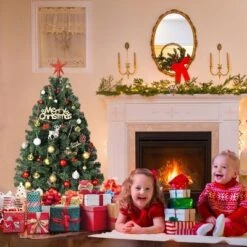 Garvee Flocked Christmas Tree, Prelit Snowy Tree With 8 Modes, Foldable Stand, Foot Pedal, Holiday Home Decoration, White Flock -Northlight Sale Store GUEST 617b29ca 5e97 4cb5 85c8 5eb1920c994d