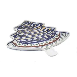 Blue Rose Polish Pottery 1759 Zaklady Christmas Tree Plate