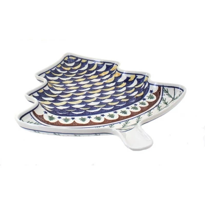 Blue Rose Polish Pottery 1759 Zaklady Christmas Tree Plate 1 Blue Rose Polish Pottery 1759 Zaklady Christmas Tree Plate
