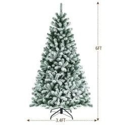 Costway 6ft Pre-lit Snow Flocked Hinged Christmas Tree W/ 928 Tips & Metal Stand 11 Costway 6ft Pre-lit Snow Flocked Hinged Christmas Tree W/ 928 Tips & Metal Stand -Northlight Sale Store GUEST 63d5f9df 462a 45de bfdf e20095d2c8c6