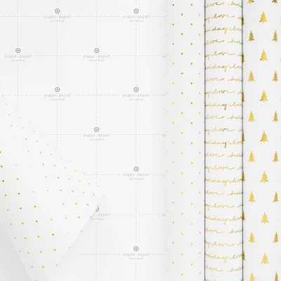 Gold And White Gift Wrap Trio - Sugar Paper™+ Target 1 Gold And White Gift Wrap Trio - Sugar Paper™+ Target