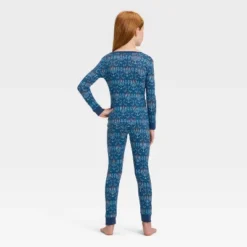 Kids' Hanukkah Ribbed Long Sleeve Shirt And Pants Holiday Matching Family Pajama Set - Wondershop⢠Blue