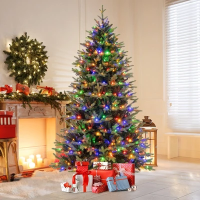 Costway 5/6/7 FT Pre-Lit Christmas Tree Hinged With 250/350/470 Multi-color Lights 12 Costway 5/6/7 FT Pre-Lit Christmas Tree Hinged With 250/350/470 Multi-color Lights - Image 12