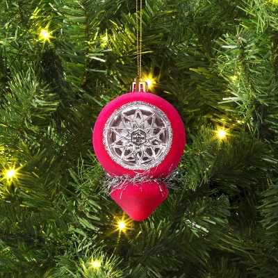 Christmas Flocking Ornament With Reflector Hot Pink - Wondershop™ 1 Christmas Flocking Ornament With Reflector Hot Pink - Wondershop™