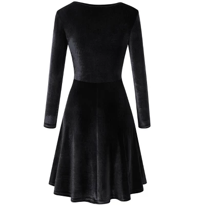 Coolmee Women's Velvet Cocktail Dress Winter Christmas Holiday Dress Long Sleeves Party Formal Dress 3 Coolmee Women's Velvet Cocktail Dress Winter Christmas Holiday Dress Long Sleeves Party Formal Dress - Image 3