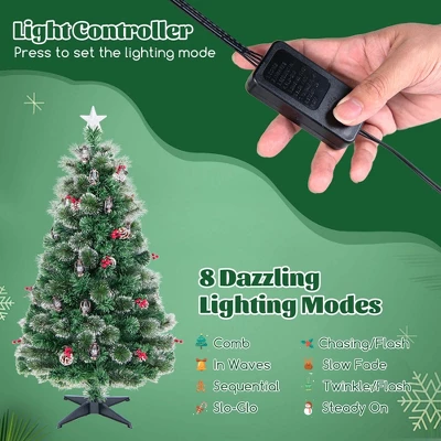 Costway 5/6/7 FT Christmas Tree Artificial Xmas Tree With 8 Lighting Modes 49/64/80 Warm LED Lights 7 Costway 5/6/7 FT Christmas Tree Artificial Xmas Tree With 8 Lighting Modes 49/64/80 Warm LED Lights - Image 7