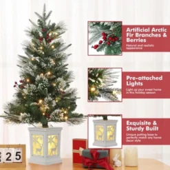 Homhougo 3FT Snow Flocked Mini Christmas Tree With Berry Clusters And Potted Base, Ideal For Table Or Front Porch Use 14 Homhougo 3FT Snow Flocked Mini Christmas Tree With Berry Clusters And Potted Base, Ideal For Table Or Front Porch Use -Northlight Sale Store GUEST 6772731c 3d5e 4d0d 9eba dbd0f1fc404a