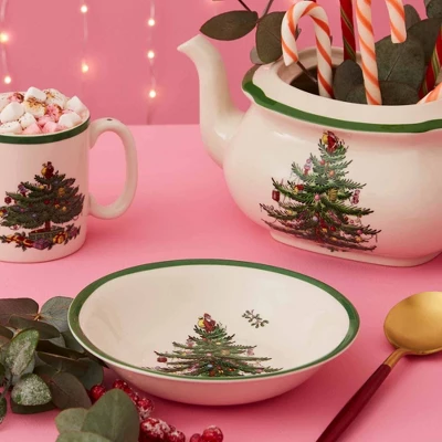 Spode Christmas Tree Ascot Cereal Bowls Set Of 4, Use For Breakfast, Oatmeal, Cereal, Or Soup Made Of Fine Earthenware, Measures 8-Inch 4 Spode Christmas Tree Ascot Cereal Bowls Set Of 4, Use For Breakfast, Oatmeal, Cereal, Or Soup Made Of Fine Earthenware, Measures 8-Inch - Image 4