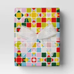 25 Sq Ft Christmas Humble Cheer Premium Red White Icon Stars Plaid - Wondershopâ˘