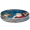 Certified International Set Of 4 Santa's Secret Dessert Plates